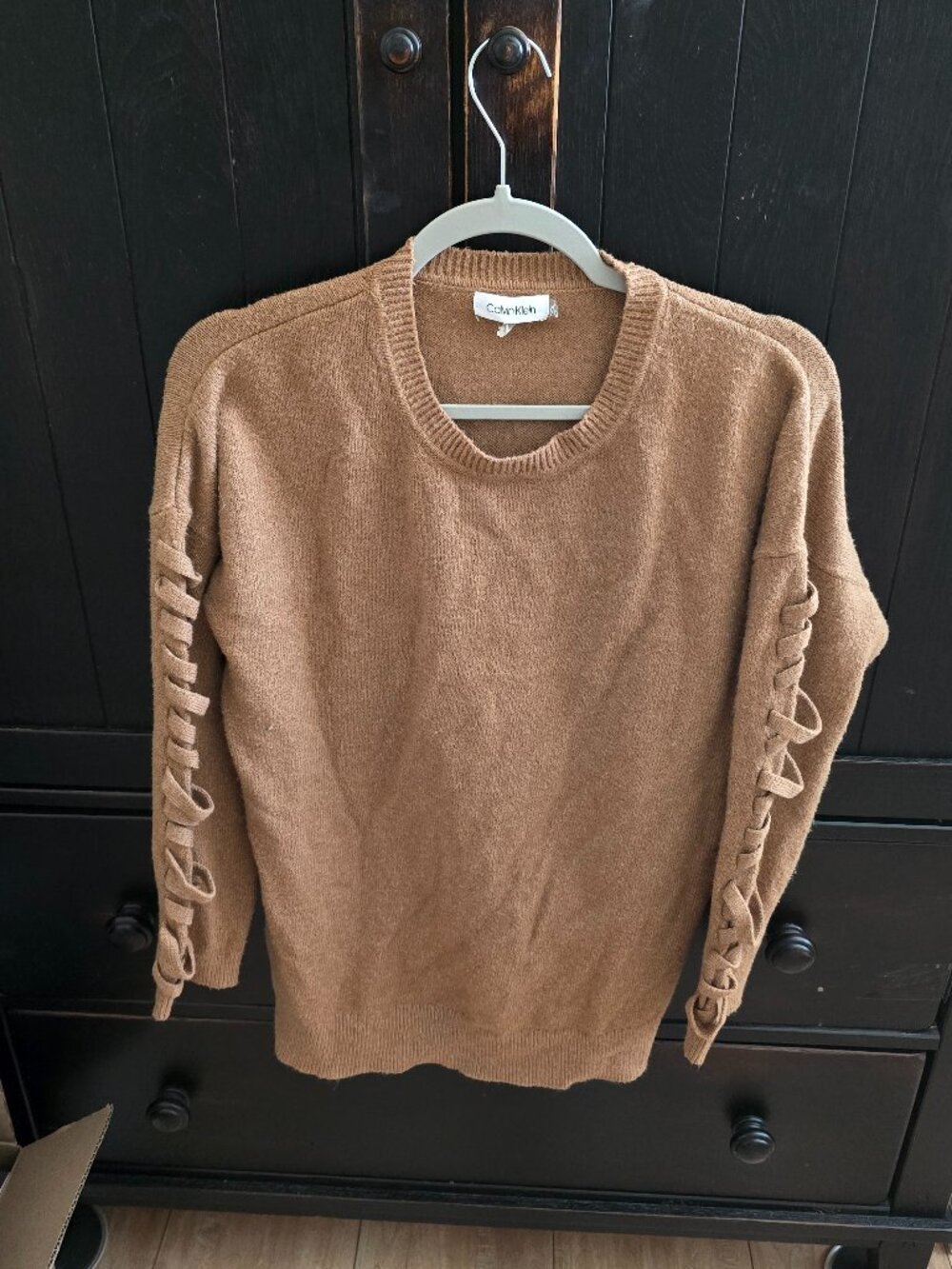 Calvin Klein Laced sleeve sweater Beige S